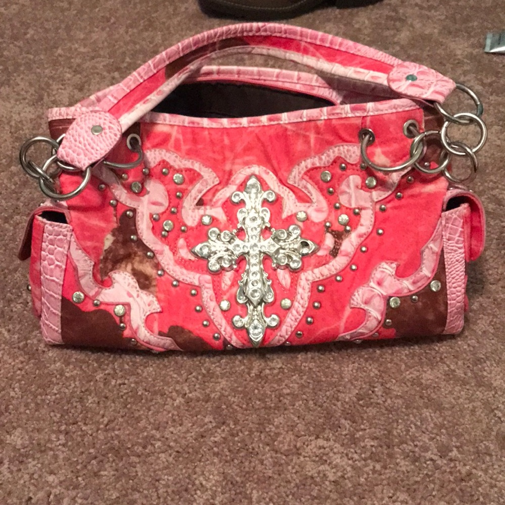 Pink camo purse